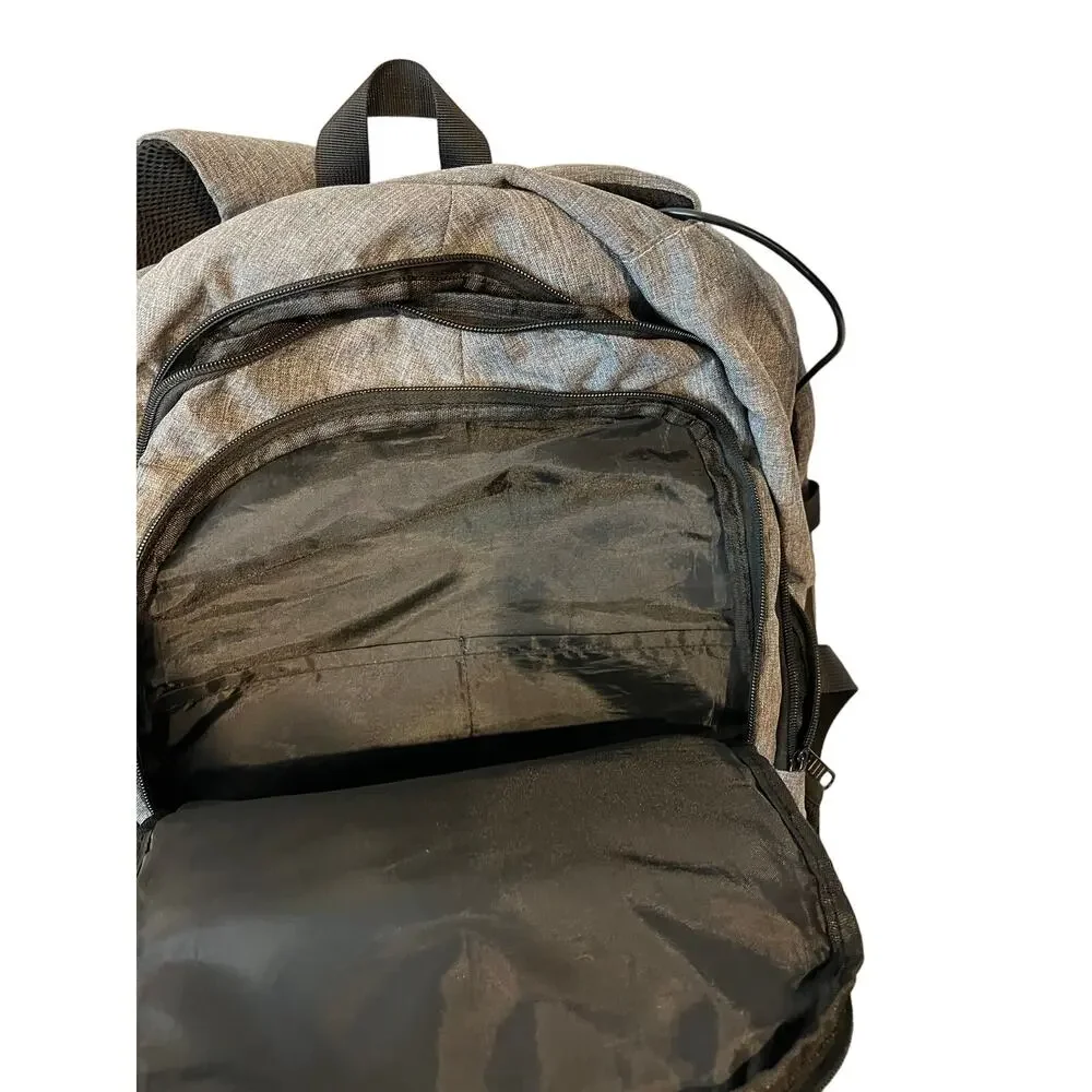 Generic Gray Padded Computer Backpack - Picture 2 of 5
